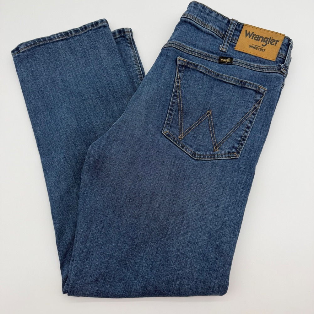 Wrangler‎ Regular Fit Straight Leg Blue Denim Cowboy Jeans Mens 34x29 1796601